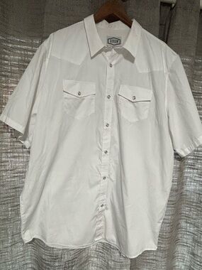 Gibson Men's White Short-Sleeve Button-Down Western Shirt